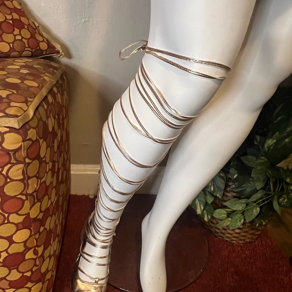 Gold Strappy Gladiator Sandals